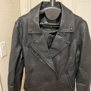 Faux leather black moto jacket - New! Never worn.